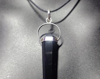 Onyx Double Terminated Pendant - Satanic Witchcraft Occult & Magic Necklace