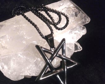 Black Steel Infinity Pentagram Pendant