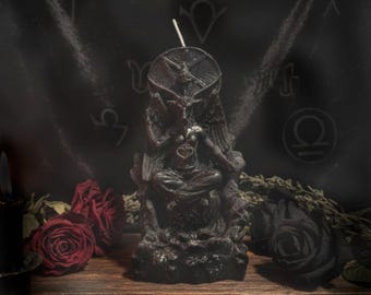 Baphomet Crystal Throne Candle