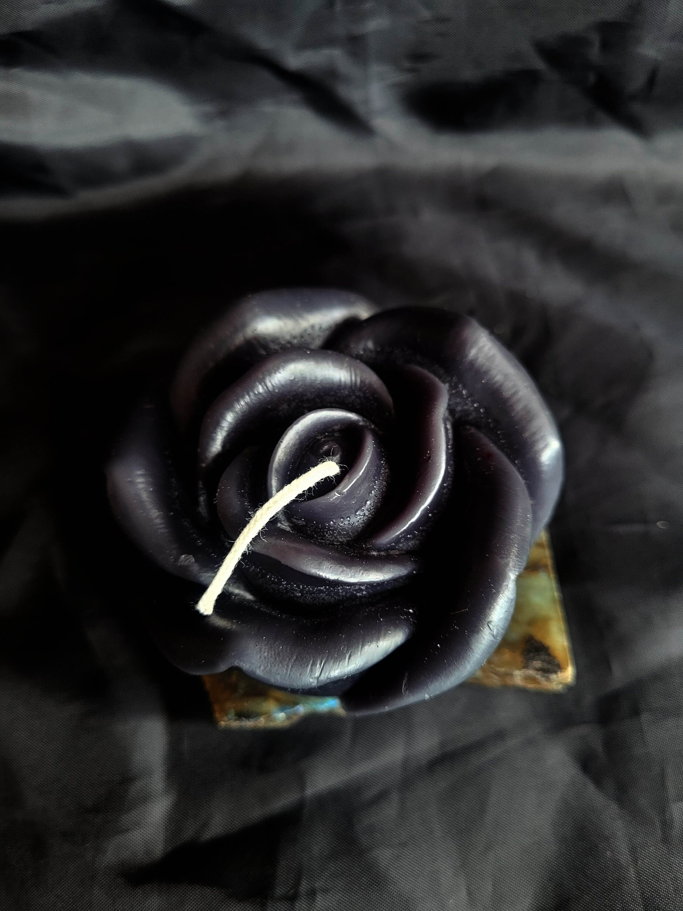 Black Rose Candle For Altar Spellwork Magic Etsy