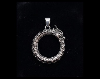 Ouroboros Dragon Pendant Satanic Occult Left Hand Path Witchcraft Necklace