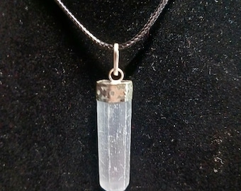 Selenite Faceted Pendant