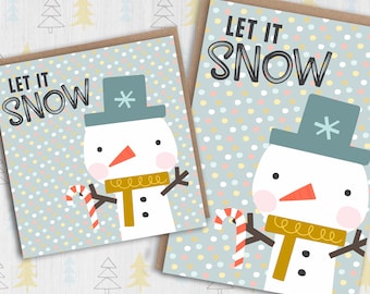 ZAIOO Beautiful Christmas HolidayLet It Snow Greeting Card ZAIOO Beautiful Christmas HolidayLet It Snow Greeting Card
