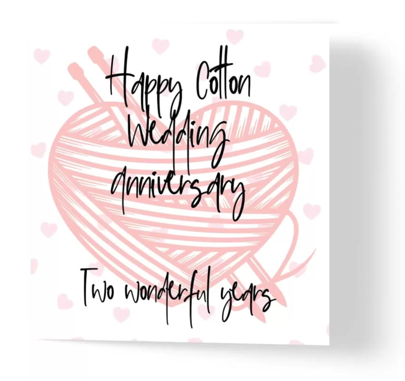 Cotton anniversary card Two wonderful years Etsy