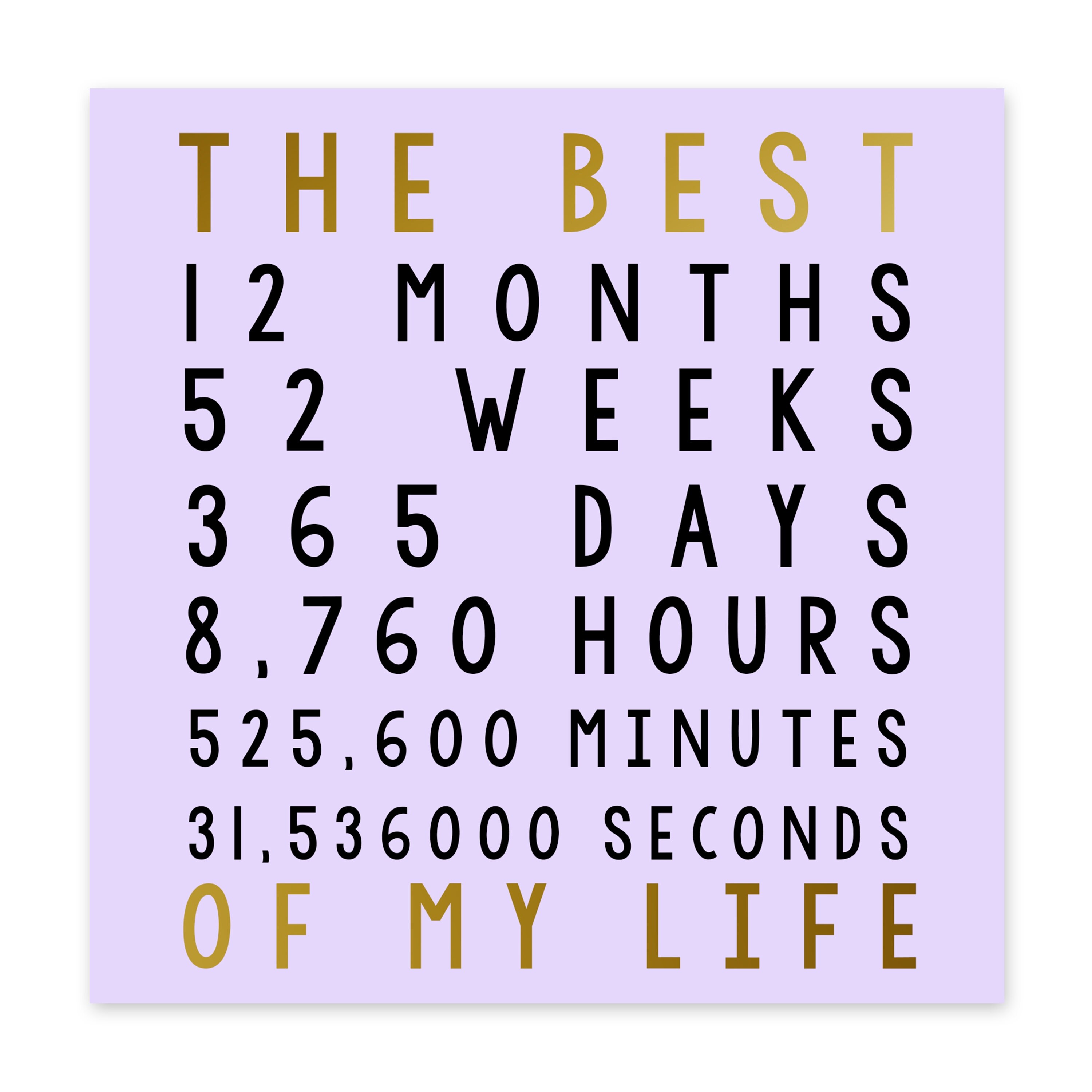 Best One Year 12 Months 365 Days 8760 Hours Etsy