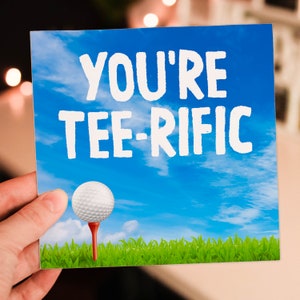 Golfista, golf, juego de palabras sobre golf, felicitaciones, bien hecho, tarjeta de celebración: Eres fantástico (tamaño A6/A5/A4/cuadrado 6x6")