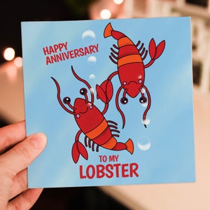 Para mi langosta: divertida, linda y cursi tarjeta de aniversario con forma de langosta para esposa, esposo, novia, novio, pareja (tamaño A6/A5/A4/cuadrado 6x6")