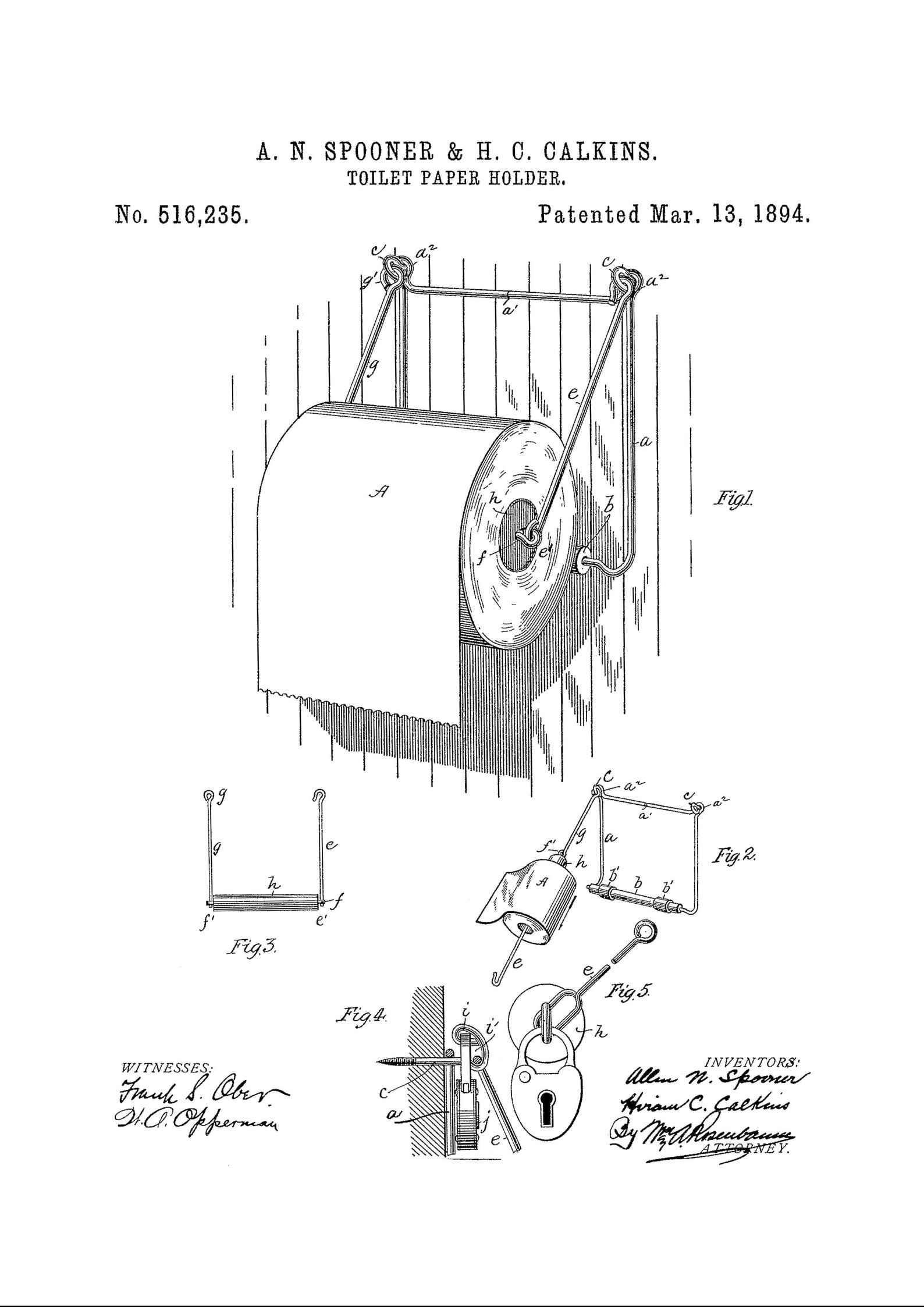 Toilet roll holder patent drawing for bathroom toilet or WC Etsy
