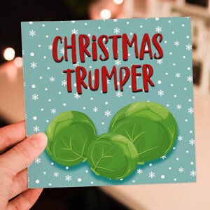 Noël Trumper pousse grossier, pet, pet, Trump Vacances, Noël, carte de fête pour homme, mari, frère (taille A6/A5/A4/carré 6 x 6 po.)