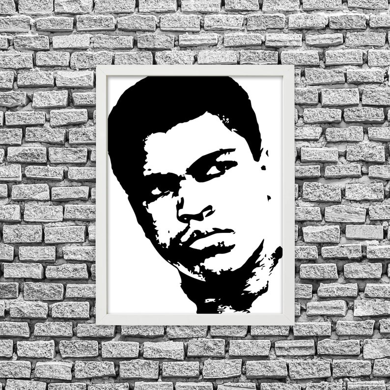 Muhammad Ali Professional Boxer Activist Silhouette Black | Etsy