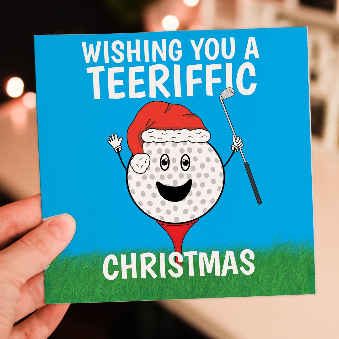 Wishing You a Teeriffic Christmas Funny Golfthemed Holidays, Xmas