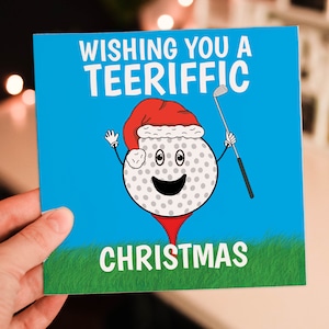 Tarjeta festiva con temática de golf para golfistas y entusiastas del golf (tamaño A6/A5/A4/cuadrado 6x6").