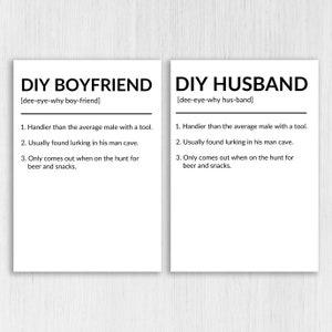 Tarjeta de aniversario con definición de diccionario divertida y humorística para esposo, esposo o novio que lo haga usted mismo (tamaño A6/A5/A4/cuadrado de 6 x 6 pulgadas)