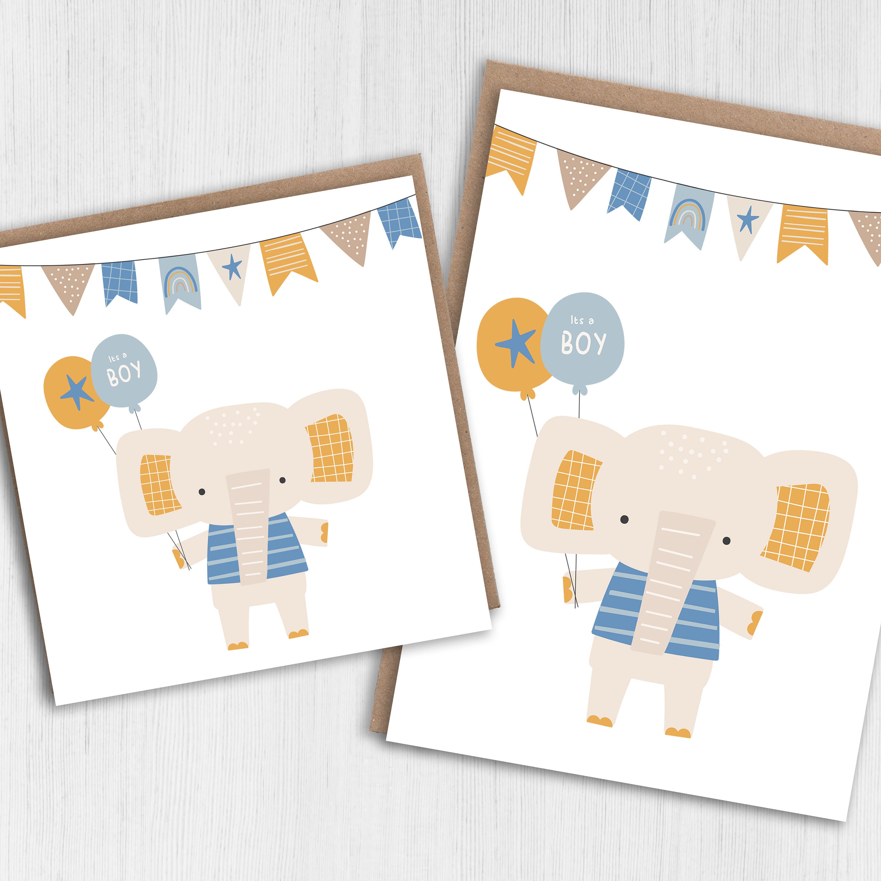 Elephant New Baby Baby Boy Baby Shower Card: Its a Boy - Etsy