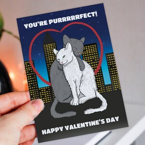 Vous ronronnez, drôle, mignon, chat, chats, couple Carte de Saint-Valentin pour femme, mari, petite amie, petit ami, partenaire (taille A6/A5/A4)