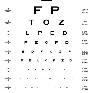 Eye Sight Optician Test Chart-style Black and White | Etsy