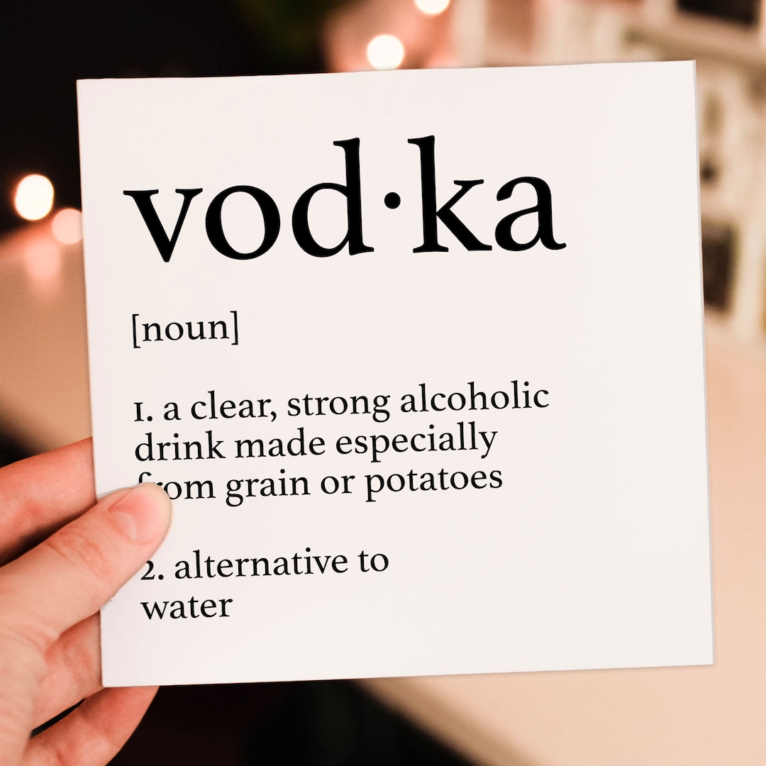Dictionary Definition of Vodka Alcohol Themed Birthday Card Etsy