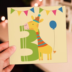 Tarjeta de cumpleaños de animales del zoológico para niños (1.º, 2.º, 3.º, 4.º, 5.º, 6.º, 7.º, 8.º y 9.º año) (tamaño A6/A5/A4/cuadrado 6x6")