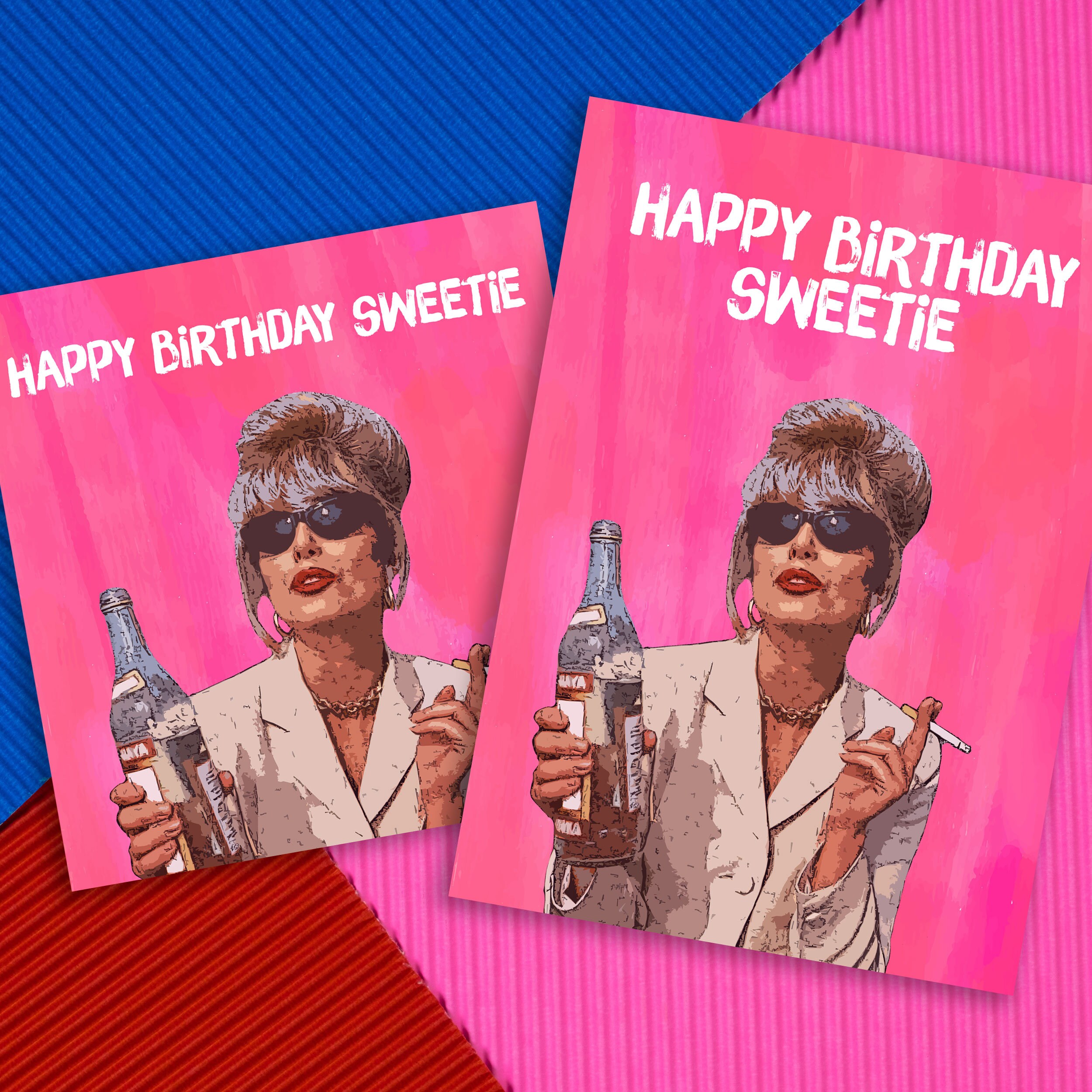 Absolutely Fabulous, Ab Fab birthday card: Patsy Stone, Joanna Lumley…