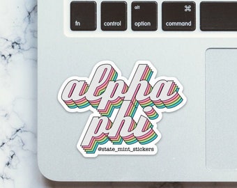 Alpha Phi Retro Rainbow Sorority Sticker / Decal | 3.5" Wide