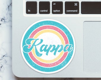 Kappa Kappa Gamma Sorority Distressed Groovy Summer Sticker | 3.5"