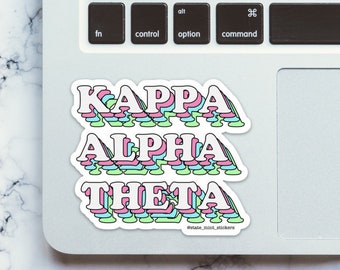 Kappa Alpha Theta Pastel Layers Sorority Sticker / Decal | 3.5" Wide