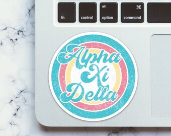 Alpha Xi Delta Vintage Beach Sticker / Decal | 3.5" Wide
