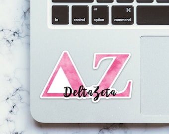 Delta Zeta Watercolor Letters Sticker