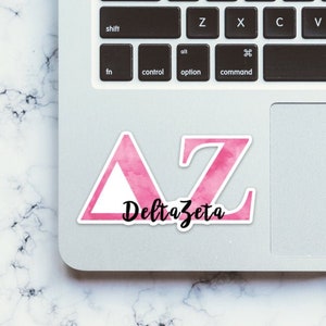 Delta Zeta Watercolor Letters Sticker image 1