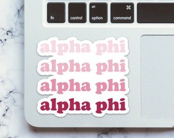 Alpha Phi Sorority Gradient  Sticker | 3.5" Wide | Official Licensed Product  / Decal |  for Car, Laptop, Mug, Cup, Cooler, Planner