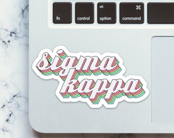 Sigma Kappa Sorority Pastel Rainbow Sticker  | 4" Wide