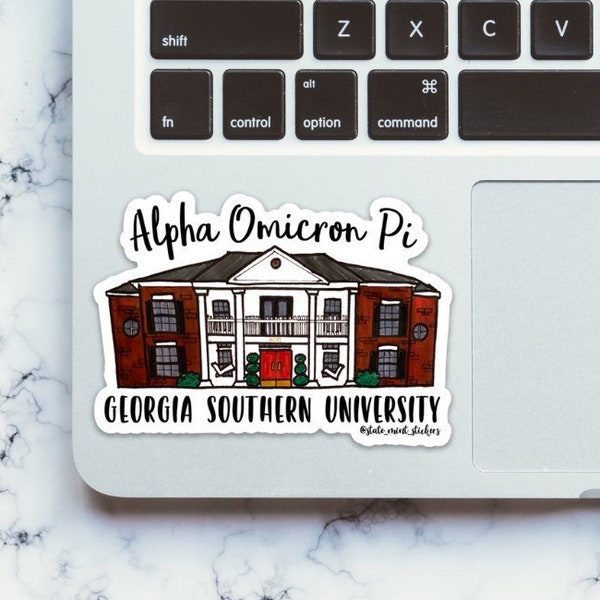 Alpha Omicron Pi Georgia Southern University Sorority House Sticker | 3.5"