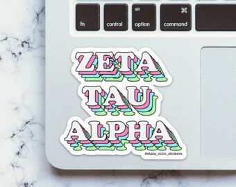 Zeta Tau Alpha Sorority Pastel Letters Sticker / Decal | 3.5" Wide