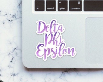 Delta Phi Epsilon Sorority Watercolor Vinyl Sticker / Decal  / Decal |  for Car, Laptop, Mug, Cup, Cooler, Planner