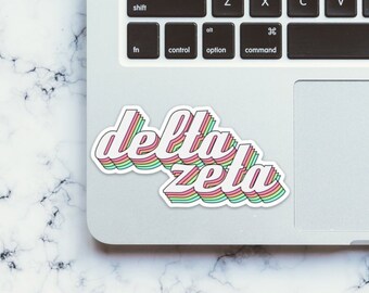 Delta Zeta Pastel Rainbow Sticker / Decal  | 4" Wide