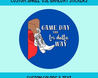 Custom Gameday Stickers | Single Use Stickers | Sorority Game Day Stickers | Sorority Football Game | Sorority Sticker Roll | Sticker Roll