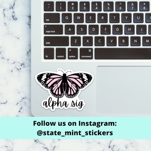 Alpha Sigma Tau / Sorority Butterfly Themed Sticker / Decal for car, laptop, water bottle, yeti, window, computer, big little, bid day