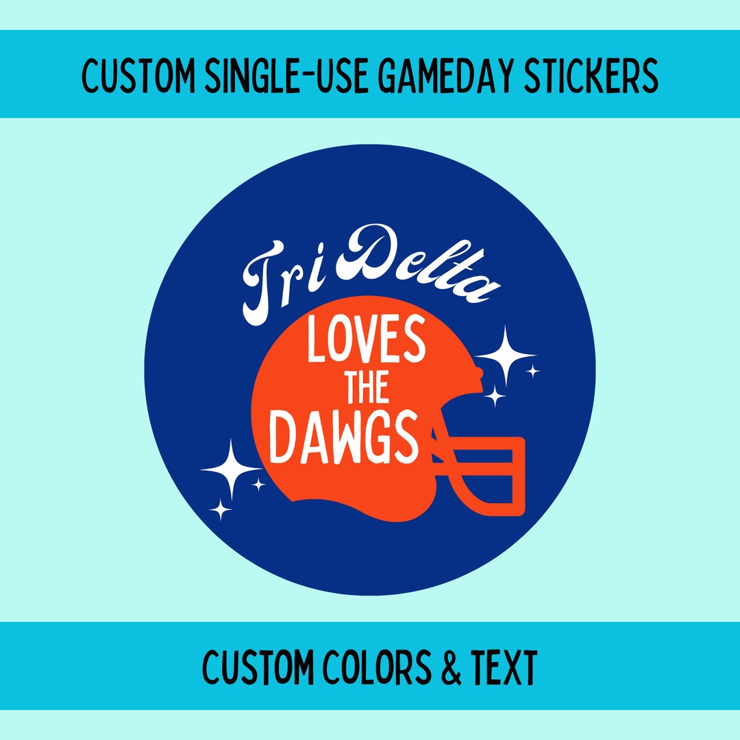 Custom Gameday Stickers Single Use Stickers Sorority Game Day Stickers