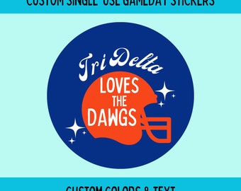 Custom Gameday Stickers | Single Use Stickers | Sorority Game Day Stickers | Sorority Football Game | Sorority Sticker Roll | Sticker Roll