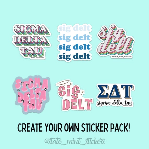 Sigma Delta Tau Sorority Sticker Pack Perfect For Bid Day Etsy