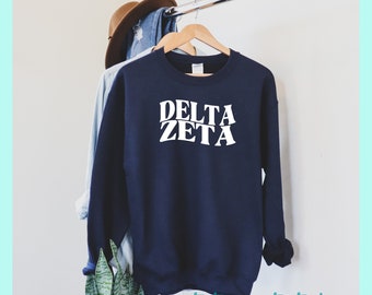 Delta Zeta Sweatshirt | Delta Zeta Sorority | Glidan Unisex Crewneck Sweatshirt | Greek Letters