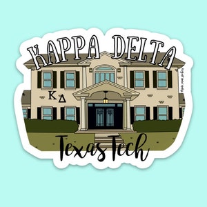 Kappa Delta Texas Tech Custom College / Sorority / University / House Sticker 3.5 Wide image 2