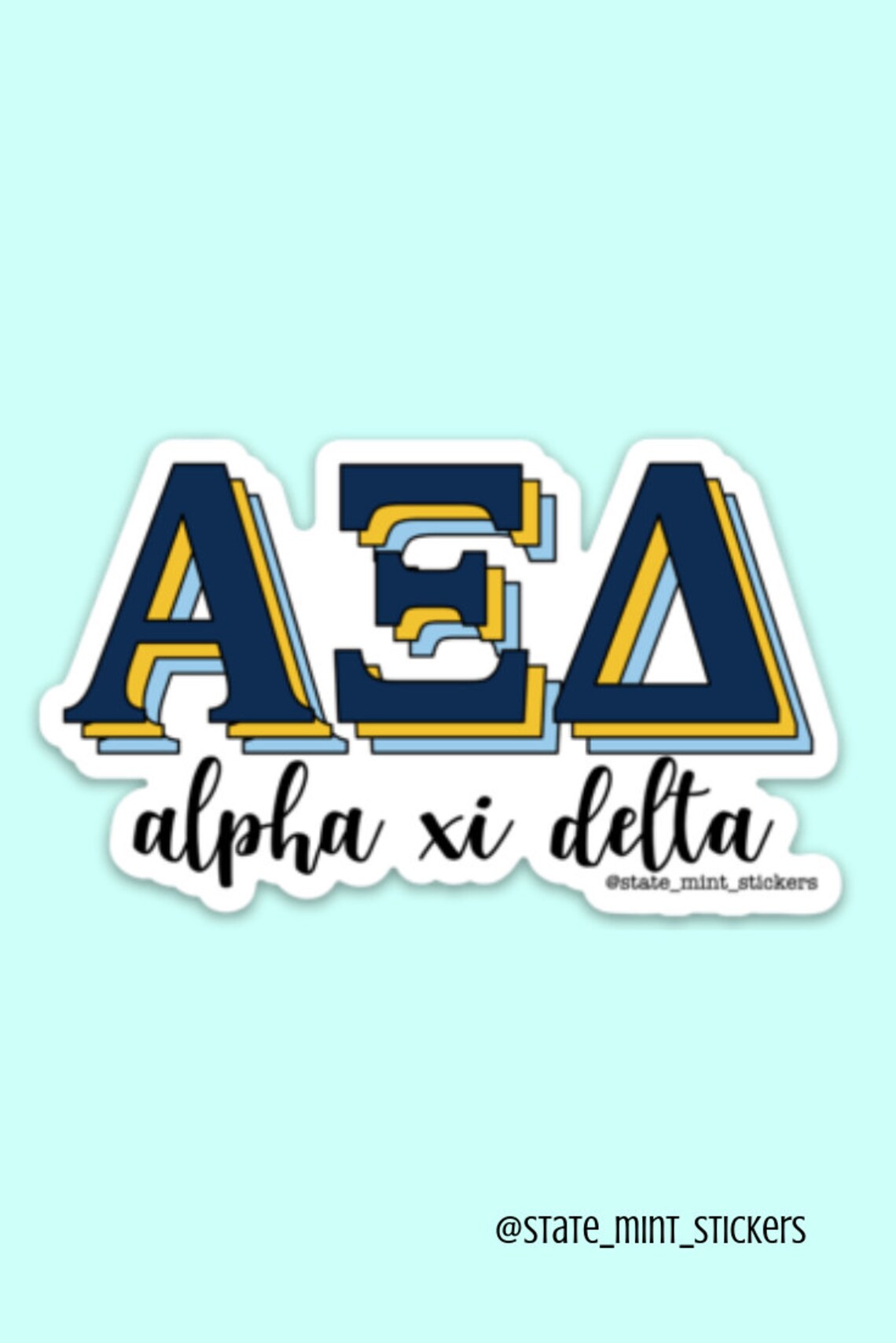 Alpha Xi Delta Layered Greek Letters Sticker / Decal Etsy
