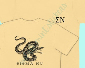 Sigma Nu Shirt | Sigma Nu Fraternity | Sigma Nu Tshirt | Sigma Nu Tee | Comfort Colors Pocket Tee