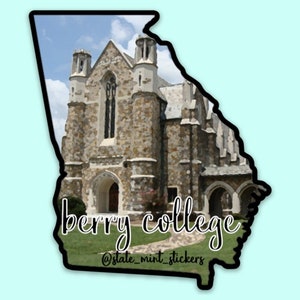 Berry College Painting / Georgia Sticker / Decal, custom university art, georgia sticker, vinyl decal, waterproof, dishwasher safe, vinyl image 2