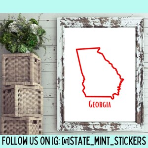 Georgia State Outline Print, Digital Print, Digital Download, Art Print, Wall Art, State Shaped Print, Custom State Shape