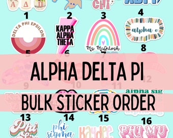 Alpha Delta Pi Sorority Stickers Bulk Order | PERFECT for BID DAY! Group / Bulk / Chapter Wide Sticker Order