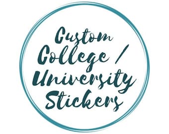 Custom College / University Stickers, custom stickers of college building, full color vinyl for laptop, car window, water bottle, gift