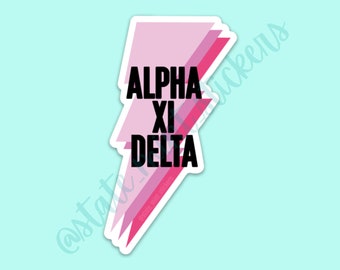 Alpha Xi Delta Sorority Sticker / Decal | 4" Tall | bid day sticker, big little sticker, big little basket
