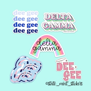 Delta Gamma DeeGee Dee Gee DG Sorority Sticker Pack | Perfect Big / Little Gift, create your own sticker pack, laptop stickers, car decals